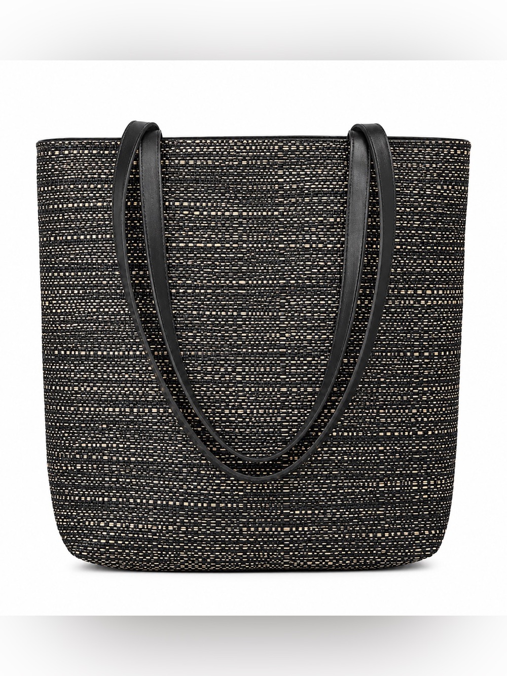 Chilewich Black Woven Tote Bag Large Market Travel Shoulder Bag